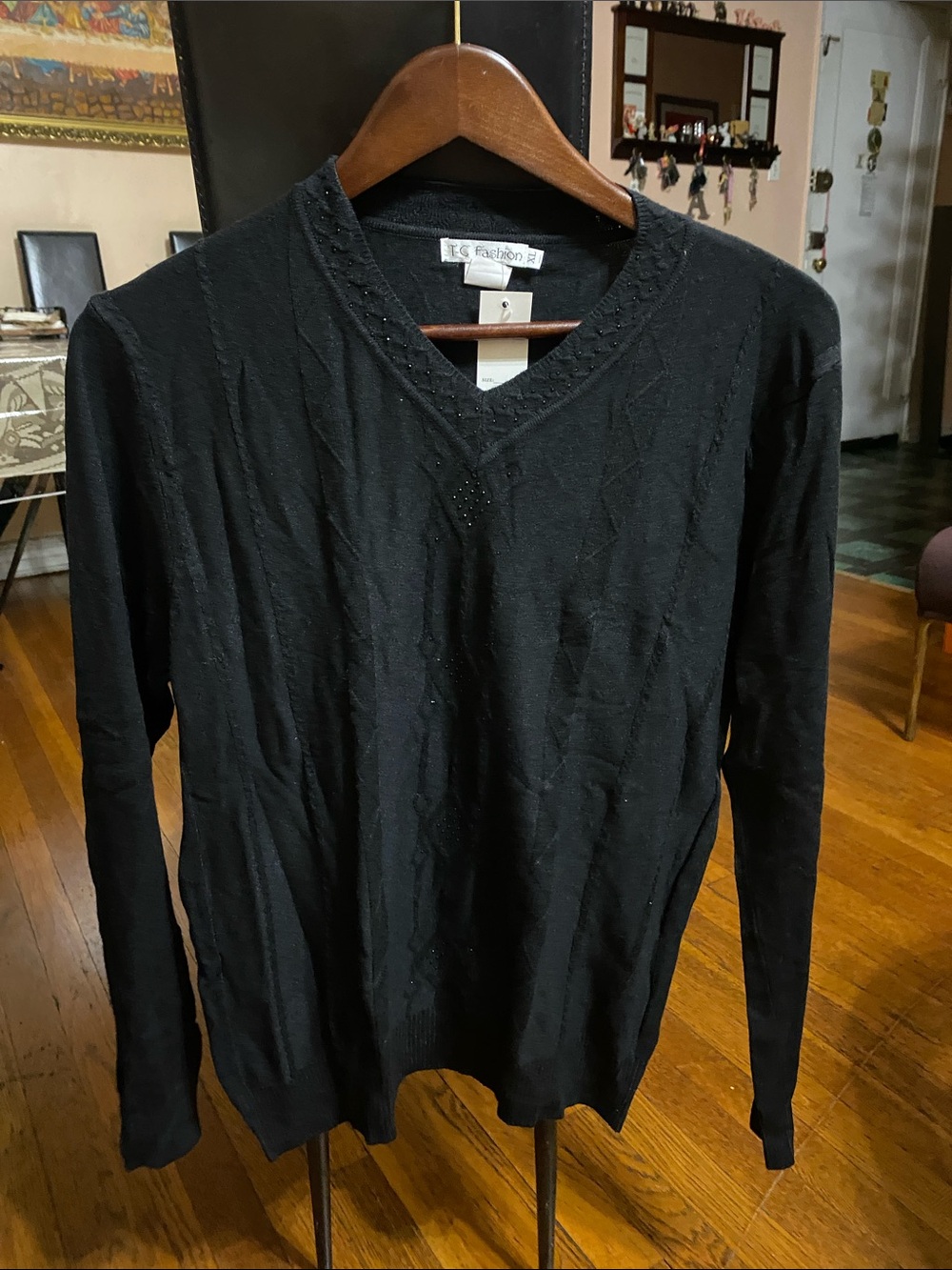 Black V-Neck Men’s Sweater -